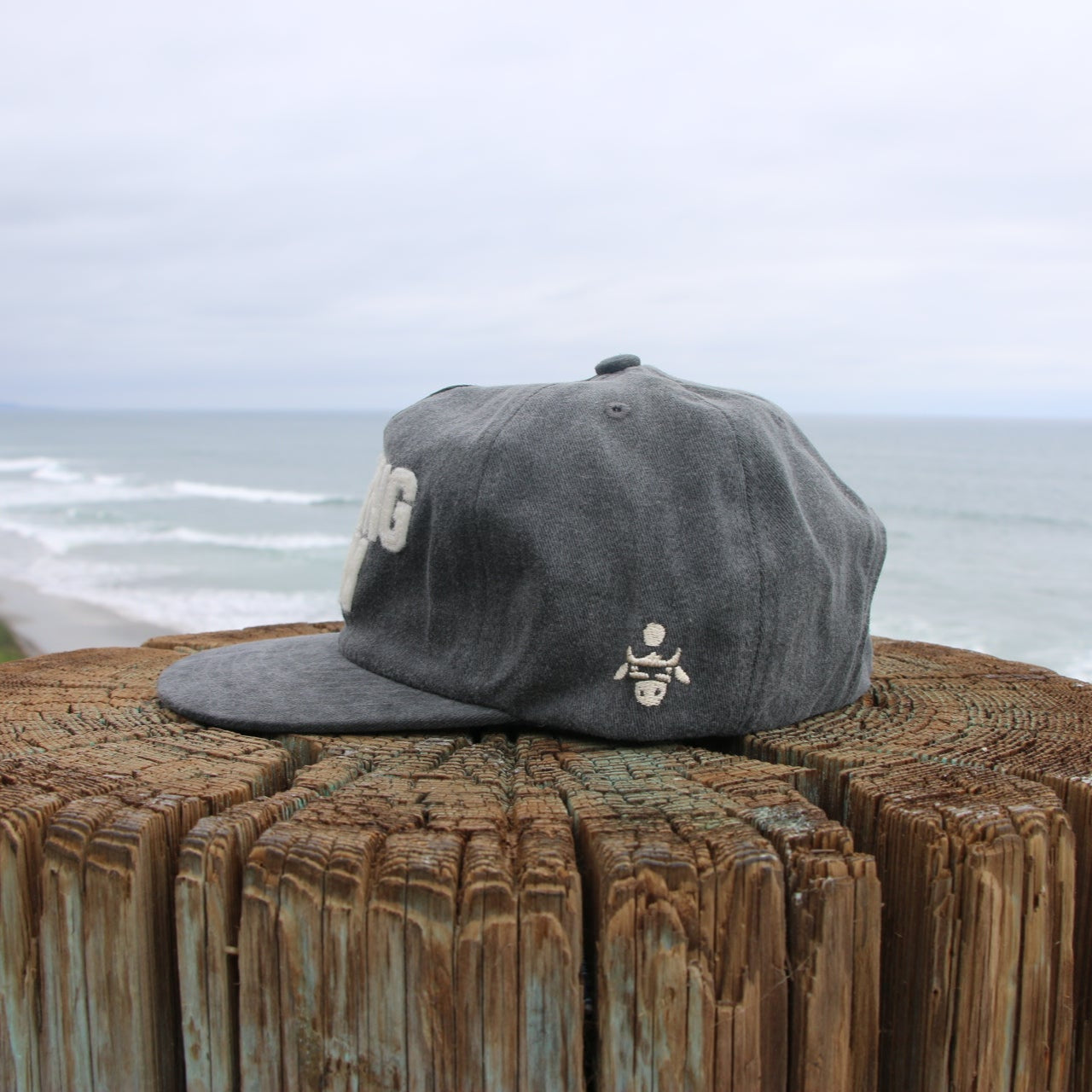 Washed 5 Panel Vintage Hat - Black