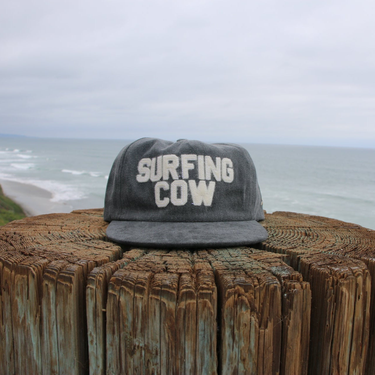 Washed 5 Panel Vintage Hat - Black